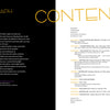 A two-page spread from Schiffer Publishing, Ltd.'s "Teenage Wasteland" shows an Epigraph poem in white on black (left) and a Contents page in black with yellow highlights (right), featuring chapters like “Teenage Wasteland” and “The Who Winterland San Francisco concert.”.