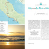 On the Road—Traveling Europe in a Campervan by Schiffer Publishing, Ltd. is a two-page travel brochure with an Italy campervan itinerary map, adventure text, a sunset ocean photo, and highlights on San Marino and Vatican City.