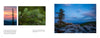 Three nature photos from "The Central Appalachians" by Schiffer Publishing, Ltd.: a sunset tree silhouette, pine needles close-up, and a rocky overlook with trees below a blue sky—capturing this region's rich biodiversity.