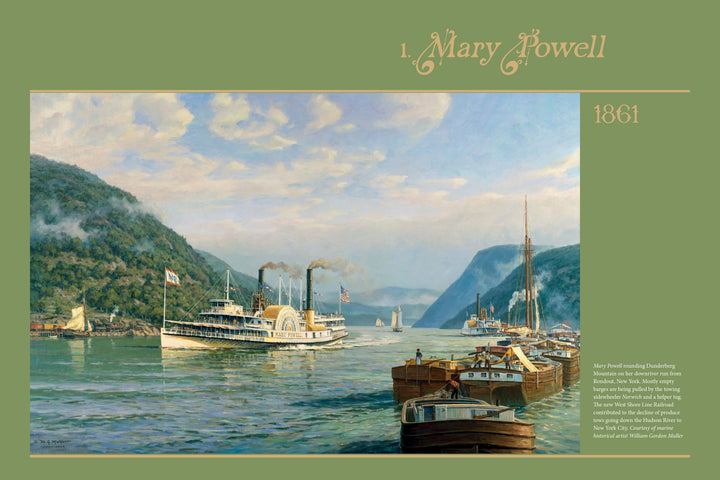 The Boats of Summer, Volume 1 by Schiffer Publishing, Ltd. features a classic white steamboat and wooden sailboats along a scenic river with green hills and docks under a partly cloudy sky.