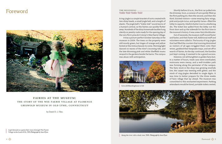 A young girl dressed as a fairy walks toward a rustic wooden house surrounded by greenery and sunlight, evoking the enchanting charm found in Schiffer Publishing, Ltd.'s Magical Fairy Homes and Gardens.