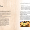 A two-page spread from Voynich Reconsidered by Schiffer Publishing, Ltd.: left page shows Chapter 2, "The Book," with an ornate book illustration and main text; right page features descriptive text, a small manuscript photo, and a large Voynich manuscript image.