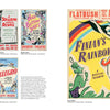 Broadway Poster Art by Schiffer Publishing, Ltd. showcases a two-page spread with four vintage Broadway posters—A Streetcar Named Desire, High Button Shoes, Allegro, and Finian’s Rainbow—plus detailed notes on this rare theatre memorabilia.