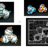 Four metallic, spherical objects with colorful accents from "The Machinist Sculptor" by Schiffer Publishing, Ltd. are shown from multiple angles; the lower right image features a detailed technical blueprint on a black background.