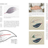A tutorial page from Schiffer Publishing, Ltd.’s "Intermediate & Advanced Punch Needle Rug Hooking" shows instructions and diagrams for embroidering a Fingered Leaf, featuring text, hand-drawn diagrams, embroidery samples, and photos.