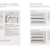 A Stitch with One Line guidebook from Schiffer Publishing, Ltd. features illustrated instructions for securing embroidery thread and basic stitches like backstitch and whipped backstitch—ideal for beginners—with step-by-step photos in various thread colors.