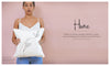 A woman in a white tank top holds the "Stitch with One Line" pillow by Schiffer Publishing, Ltd., featuring minimalist hand and butterfly embroidery—an inspiring project for beginners—against a pale pink background labeled "Home.