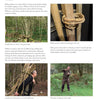 A page from Core Bushcraft by Schiffer Publishing, Ltd. shows how to make willow withies, featuring photos of straight rods, traditional hand binding, a man tying withies, and carrying a bundle in the woods.