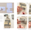 A step-by-step photo guide from Schiffer Publishing, Ltd.'s "Tapestry with Pulled Warp" shows hands using the pulled warp technique to split woven fabric, with diagrams, labeled strips, and close-ups for creating shaped tapestries.