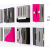 A Tapestry with Pulled Warp by Schiffer Publishing, Ltd., featuring abstract grey and bright pink designs, hangs on a white wall. The right side of the image displays the text: Chapter 4 Finishing Solutions.