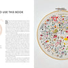 An open copy of Threads of Treasure by Schiffer Publishing, Ltd. displays a How to Use This Book page on the left and, on the right, a vibrant embroidery hoop with diverse motifs—ideal inspiration for modern crafters seeking step-by-step projects.