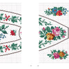 The Vintage French Needlework pattern by Schiffer Publishing, Ltd. features a grid with floral and bird motifs inspired by vintage embroidery, fabric panel layout, and a color key with thread numbers on the right.