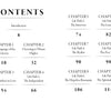The table of contents in Plus One by Schiffer Publishing, Ltd. lists chapters and page numbers on topics like the universe, love, life path number compatibility, introvert, extrovert, realist, free spirit, hopeless romantic, and spiritual seeker.