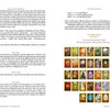 A two-page spread from "The Magick of Lenormand Card Reading" by Schiffer Publishing, Ltd. shows reading methods and diagrams on the left, with 18 colorful Lenormand cards and brief card meanings on the right.