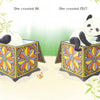 A baby panda crawls into a colorful box in Schiffer Publishing, Ltd.’s "The Magic Box" and out the other side, surrounded by bamboo and a butterfly. This opposites book is perfect for emerging readers. Text: She crawled IN. She crawled OUT.