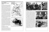 Two pages from "11th Waffen-SS Freiwilligen Panzergrenadier Division 'Nordland'" by Schiffer Publishing, Ltd. show text, an Eastern Europe map, and WWII black-and-white photos of SS Nordland troops and vehicles, all with captions.