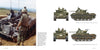 A soldier in green stands by an M42 Duster outdoors. On the right, two Vietnam War-era M42 Dusters display different unit markings and paint styles. Product: M42 Duster by Schiffer Publishing, Ltd.
