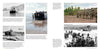 A collage of five wartime photos shows USMC Tracked Amphibious Vehicles landing, troops disembarking, and soldiers assembling in varied terrains. Product by Schiffer Publishing, Ltd.