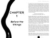 An open book, Vikings in Vietnam by Schiffer Publishing, Ltd., shows Chapter 1: Before the Vikings. The left page has the chapter title and intro; the right page discusses CIA covert ops and entries on North Vietnam infiltration in the early Vietnam War.