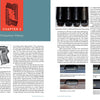 A two-page spread from Schiffer Publishing, Ltd.'s "The ČZ Models 50 and 70" showcases images of the Czech vz. 50 pistol, barrels, engravings, and discusses handgun production, proof marks, and safety feature developments.