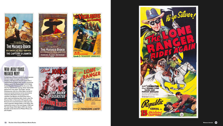 The Art of the Classic Western Movie Poster by Schiffer Publishing, Ltd. features a collage of iconic western movie posters, celebrating the rich history and artistry of classic western films.