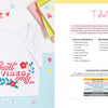 A white T-shirt with "Good Vibes Only" and floral graphics is shown with pink glasses, pastel hearts, a smartphone, and earbuds. On the right is Sublimation Crafting by Schiffer Publishing, Ltd., a guide for T-shirt sublimation crafting.