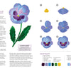 Discover "Happy Flower Painting for Beginners" by Schiffer Publishing, Ltd.—an illustrated guide with step-by-step acrylic pansy painting instructions, color palette suggestions, finished examples with green leaves, and helpful tips.