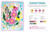 Happy Flower Painting for Beginners by Schiffer Publishing, Ltd. features vibrant pink flowers with green leaves on a blue background, plus step-by-step tips, color swatches, and flower illustrations for easy painting.