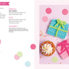 The book "Crochet Girls" by Schiffer Publishing, Ltd. shows how to crochet gift box toppers for cupcakes, with step-by-step instructions and photos featuring bright yarn ribbons, pink confetti, and a pink ball of yarn.