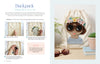 A step-by-step guide shows how to make a flower crown girl backpack using Crochet Girls by Schiffer Publishing, Ltd. and a drawstring bag. The finished backpack with a crocheted girl's face and flower crown is displayed on a table.