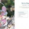 A white two-tier stand displays pink napkins rolled and tied with floral napkin holders made using Schiffer Publishing, Ltd.'s Weaving Paper. The right page shows napkin holder instructions and a table set with flower-adorned holders.