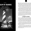 A black-and-white photo of the St. Augustine Lighthouse under cloudy skies appears on "St. Augustine’s Afterlife" by Schiffer Publishing, Ltd., capturing its haunted legacy as the lighthouse rises beside a small building.