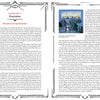 Two pages from Hallowed by Their Name by Schiffer Publishing, Ltd. show text and a color photo of Iron Maiden. The left page features the “Powerslave” chapter introduction by Martin Popoff. Caption: Front cover of the Deluxe Edition.
