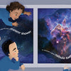 Reaching for the Stars by Schiffer Publishing, Ltd. features a cartoon man and woman lying on the floor, imagining NASA Artemis-inspired adventures—an ideal way to spark children's curiosity in STEM concepts.