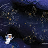 Reaching for the Stars" by Schiffer Publishing, Ltd. features a child in a spacesuit floating below a night sky filled with constellation outlines—a lion, two dogs, and Orion. Ideal for picture books introducing kids to space and STEM concepts.