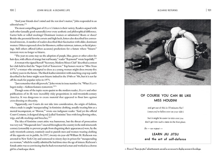 John Willie by Schiffer Publishing, Ltd. is a book featuring text and a robot illustration, echoing styles seen in Bizarre magazine and the visionary works of fetish artist John Willie.