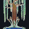 The Animystic Tarot by Schiffer Publishing, Ltd. features The High Priestess card with a large willow tree, swirling branches, and cattails by a rippling blue pond, all set against a black background.