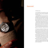 A close-up of a wrist adorned with a formal watch beside the “Foreword” page of Timeless Classics by Schiffer Publishing, Ltd.; brown leather glove and beige sweater evoke classic horology and refined style.