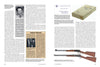 A two-page spread from "ERMA: Erfurter Maschinenfabrik, 1924–2003, Vol. 1" by Schiffer Publishing, Ltd. features five images—a man's portrait, a gold box, a newspaper clipping, and two vintage rifles—highlighting ERMA’s German small arms legacy.