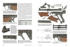 Two pages from *ERMA: Erfurter Maschinenfabrik, 1924–2003, Vol. 2* by Schiffer Publishing, Ltd. show detailed images, diagrams, and descriptions of ERMA handgun parts with close-ups and explanatory figures on German small arms.