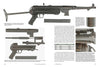 A two-page spread from "ERMA: Erfurter Maschinenfabrik, 1924–2003, Vol. 3" by Schiffer Publishing, Ltd. features detailed photos, descriptions, and historical facts about the MP40 submachine gun, its parts, and magazine.