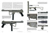 Two pages from "ERMA: Erfurter Maschinenfabrik, 1924–2003, Vol. 3" (Schiffer Publishing, Ltd.) feature multiple photos of Sten and ERMA submachine guns, with close-ups, side views, disassembled parts, and captions on design changes.