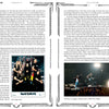Two ornate pages from *Hallowed By Their Name: The Unofficial Iron Maiden Bible* (Schiffer Publishing, Ltd.) showcase dense text, a band photo, and live concert shot—ideal for Iron Maiden fans and readers of music journalist Martin Popoff.