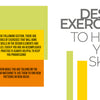 A graphic for "Design Then Quilt" by Schiffer Publishing, Ltd. shows text: “Design Exercises to Hone Your Skills.” A yellow-orange box explains how modern quilters benefit from design practice, with colorful green, yellow, and orange bars on white.
