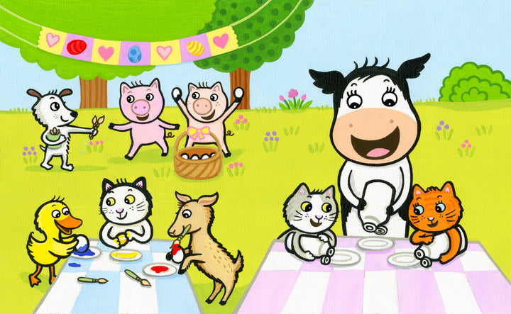 Join Max and Moo and their animal friends in "Egg Hunt with Max and Moo (a Lift-the-Flap Book)" from Schiffer Publishing, Ltd.—a colorful picnic adventure with painting eggs and finding surprises on every page!.