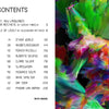 On the left, a contents page lists articles and artists with page numbers; on the right, a vibrant digital artwork illustrates the best of generative and digital art in "Digital Art" by Schiffer Publishing, Ltd.