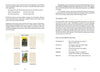 A spread from "Mastering the Tarot Tableau" by Schiffer Publishing, Ltd. features explanations of significators, auspicious and inauspicious cards, pictorial cues, and card types, with two sample tarot cards shown in a narrative tarot style.