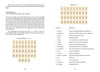 A two-page spread from Mastering the Tarot Tableau by Schiffer Publishing, Ltd. features guides to 9x4 and 8x4+4 spread layouts, diagrams, and a numbered list of house positions with meanings for narrative tarot readings.