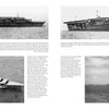 A two-page spread from Schiffer Publishing, Ltd.'s "Kaga and Akagi" showcases black-and-white photos of Imperial Japanese carriers at sea, with historical text on their World War II roles against ocean and sky backdrops.