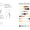 An instructional page from "Magical Crochet" by Schiffer Publishing, Ltd. features sewing and embroidery stitch diagrams on the left and 30 numbered thread color circles on the right—ideal inspiration for creative crochet accessories and patterns.